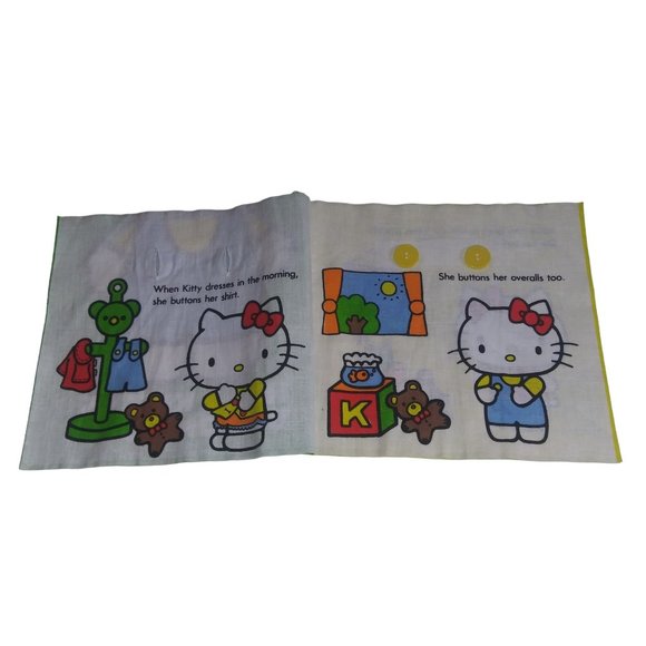 VTG Sanrio Hello Kitty's Soft Cloth Button Book J.M.L Gray 1982  RARE - Picture 4 of 7